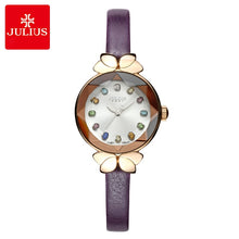 Load image into Gallery viewer, Colorful Crystal Top Julius Lady Women&#39;s Watch MIYOTA Cute Knot Fashion Hours Real Leather Bracelet Children Girl&#39;s Gift Box
