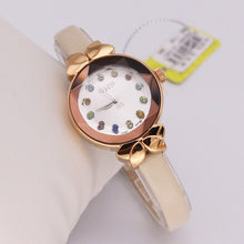 Load image into Gallery viewer, Colorful Crystal Top Julius Lady Women's Watch MIYOTA Cute Knot Fashion Hours Real Leather Bracelet Children Girl's Gift Box