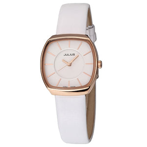 Julius Lady Women's Watch Japan Quartz Fashion Clock Simple Hours Real Leather Lovers Girl's Birthday Valentine Gift Box