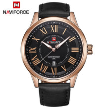 Load image into Gallery viewer, Famous Luxury Brand  Watches Men Leather Quartz Watch Army Sport Wristwatch Waterproof Clock Man Male Erkek Saatleri NAVIFORCE