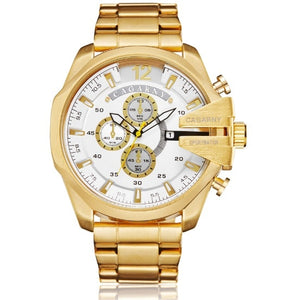 Cagarny Mens Quartz Wrist Watch Luxury Sport Wristwatch Waterproof Black Stainless Male Watches Clock Military Relogio Masculino