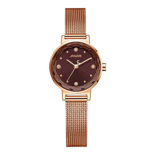 2017 New JULIUS Womens Watch Top Brand Gold Steel Mesh Belt Bracelet Hour Clock Montre Femme Reloj Mujer Erkek Kol Saati JA-917