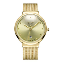 Load image into Gallery viewer, JULIUS JA-426 Men's Silver Gold Brown Black Mesh Stainless Steel Quartz Analog Diamante Dial Fashion Casual Waterproof Watch