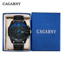 Load image into Gallery viewer, Mens Watches Top Brand Luxury Gold Steel Quartz Watch Men Cagarny Casual Male Wrist Watch Waterproof Military Relogio Masculino