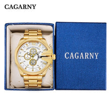 Load image into Gallery viewer, Cagarny Mens Watches Top Luxury Brand Men Silver Steel Male Quartz Watch Men Waterproof Relogio Masculino Military Montre Homme