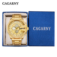 Load image into Gallery viewer, Cagarny Mens Watches Top Luxury Brand Men Silver Steel Male Quartz Watch Men Waterproof Relogio Masculino Military Montre Homme