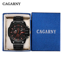 Load image into Gallery viewer, Cagarny Mens Watches Top Luxury Brand Men Silver Steel Male Quartz Watch Men Waterproof Relogio Masculino Military Montre Homme