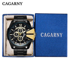 Load image into Gallery viewer, Cagarny Mens Watches Top Luxury Brand Men Silver Steel Male Quartz Watch Men Waterproof Relogio Masculino Military Montre Homme