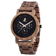 Load image into Gallery viewer, CZOKA Men's/Women Wooden Watch Wrist Watches 100%Natural Wooden Quartz Movement Clock Military Quartz Watches Date/Week display